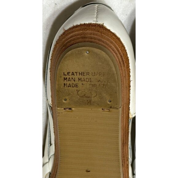 VINTAGE Nine West Low Heel White Slip-on Leather Sandals Women's Size 6M (READ) - Picture 14 of 16